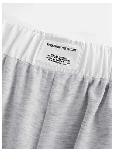Image of RoseSeek Girl's Baggy Sweatpants Letter Patched Wide Leg Pants Elastic Waist Long Trousers Joggers Trendy