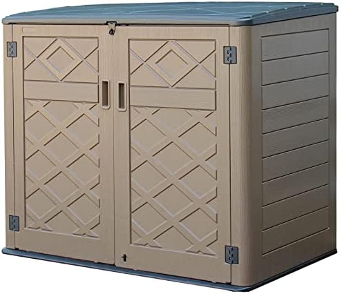 DIYOKAI Thickened Resin Storage Shed Weather Resistance, 38 Cubic Feet Outdoor Storage Cabinet Lockable, Perfect for Backyard, Patio, Garden, Home, Pool