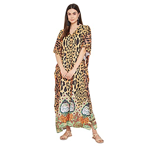 Image of Oussum Women Kaftan Plus Size Polyester Summer Lightweight Caftan Swimsuit Cover Ups Maxi African Mumu Lounge House Dress