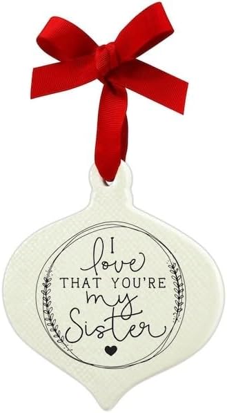 Doodle Sister Ribbon Hang Christmas Ornament, Mfr: 12669-A