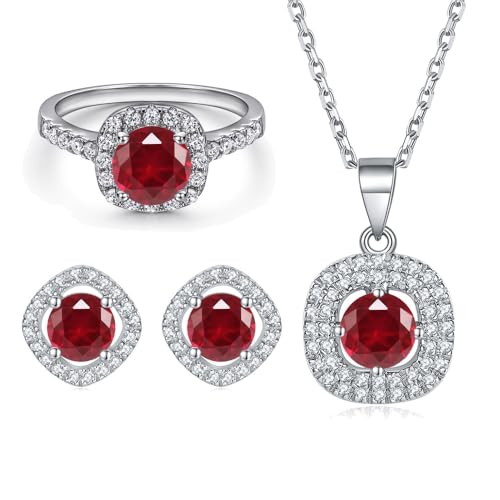 Ensemble Trois Pièces de Luxe en or et rubis le cadeau mémorable pour célébrer une femme unique