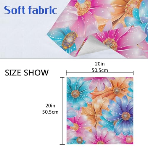 Servilletas de Tela Flores Multicolor Set x6 miniatura 6