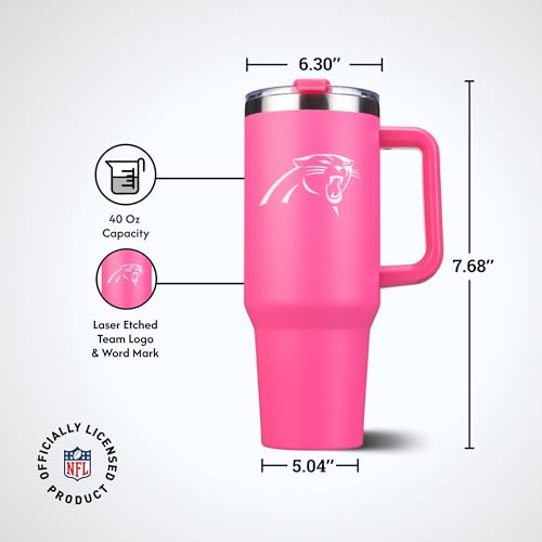 Image of The Memory Company Officially Licensed NFL - Carolina Panthers 40oz Pink Game Day Tumbler with Team Logo