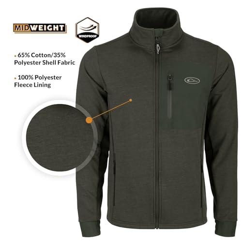 Drake Waterfowl Men's Hybrid Mid-Weight Water-Resistant Fleece-Lined Windproof Outdoor Hiking Jacket w/ 4-Way Stretch Cuffs4