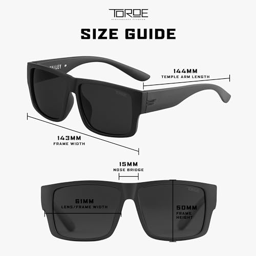 Image of TOROE Z87+ Polarized Safety Sunglasses Matte Black TR90 Frame, ANSI Rated Lens