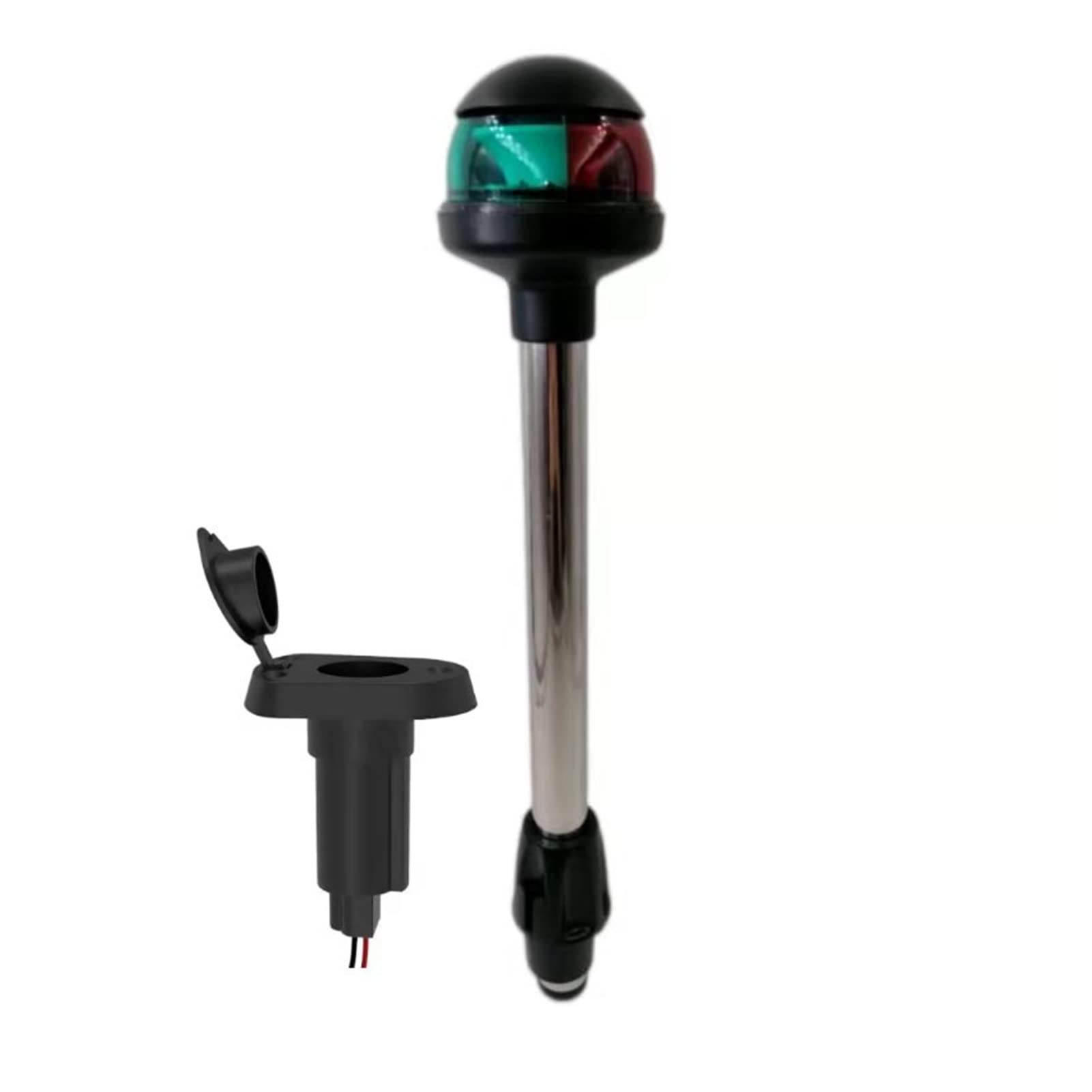 Marino GUIDATO Luci del palo di navigazione in barca for Yacht Marine Stern Anchor Plug-in Bi-Color Light Redgreen Per la navigazione e la pesca(01127LDNL11500S)