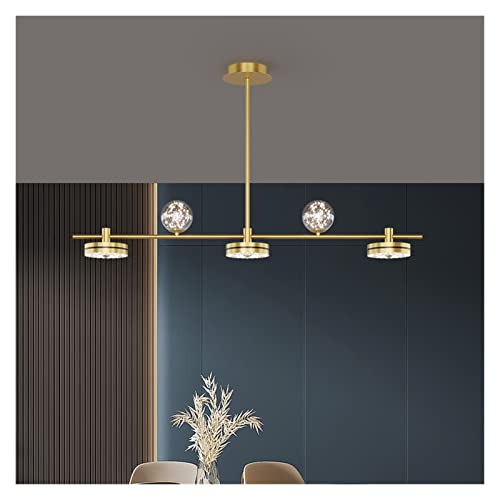 Chandelier, LED _ VfA v _ŃVvȃO _CjO e[u o[ - ~j}Xg Cg OWA[ lbg[N bh t[h nMO fR[V ??Ɩ(Golden120cm,Thr