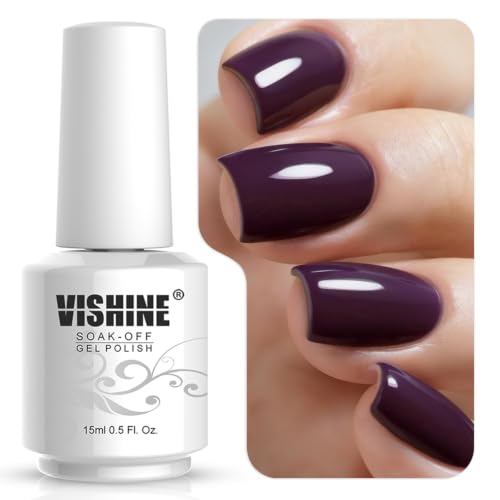 Vishine Gelpolish Professional UV LED Soak Off Varnish Color Gel Nail Polish Manicure Salon Purple (1417)