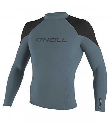 O'Neill Youth Hammer 1mm Long Sleeve Crew Top, Blue/Black/Neon Red, 10