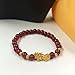 HWJQ Pixiu Garnet Beaded Bracelet Feng Shui Pixiu Wealth Bracelet Stackable Pi Xiu Red Bead Crystal Bracelets Stretch for Women Men Lucky Jewelry