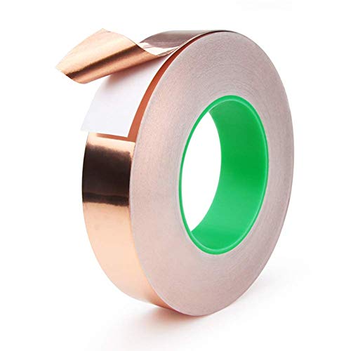 Copper Foil Tape (1 in X 66 FT) with Double Conductive Adhesive for Guitar and EMI Shielding, Paper Circuits, Crafts, Electrical Repairs, Grounding
