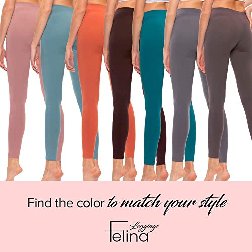 Felina Velvety Super Soft Lightweight Style 2801 Leggings 2-Pack - For Women - Yoga Pants, Workout Clothes (Big City, Small) #TOP5