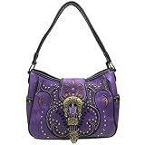 Justin West Patina Girl Western Bronze Floral Buckle Conceal Carry Handbag Purse Tote and Strap Wall