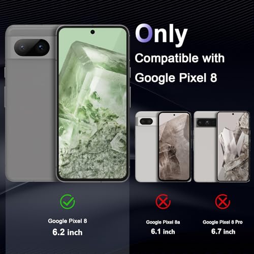 Image of Case for Google Pixel 8, Military Grade Drop Protection Phone Case, Yellowing Resistant, Anti-Scratch Hard PC Back, Shockproof Hard Ultra-Thin Protective Cover, Clear