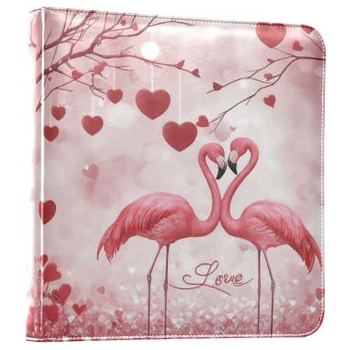 Álbum de fotos autorreversible adhesivo DIY Scrapbook álbum romántico amor flamenco Día de San Valentín 3 anillas Álbum de fotos 40 páginas 8x10 para memoria miniatura 1
