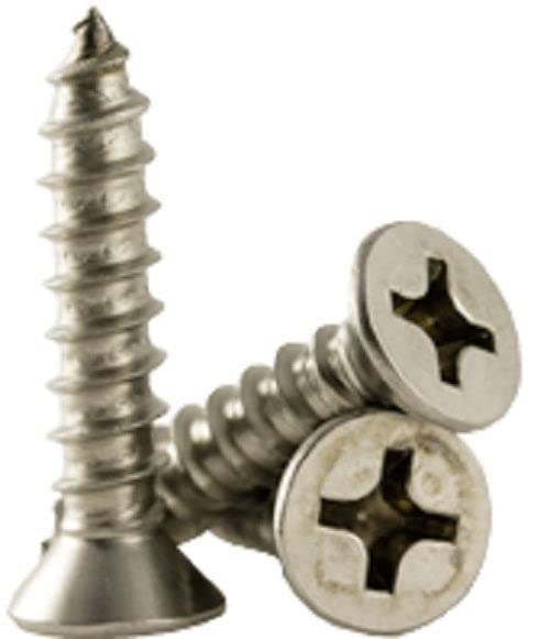 #10 x 1 3/4 Type A Self-Tapping Screws/Phillips/Flat Head / 18-8 Stainless Steel (Quantity: 1,000 pcs)