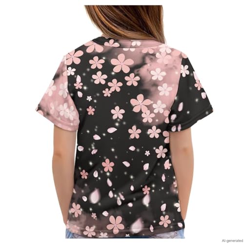 Image of WELLFLYHOM Kids Tshirts Girls Boys Short Sleeve Crewneck Tees Shirts Casual Sport Pullover Tops Size 3-16 Years
