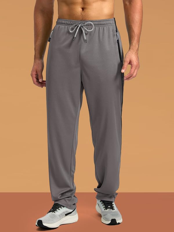 Image of Pinkmint Men's Cotton Comfort Fit Drawstring Track Pants with Side Pockets | Relaxed Fit | Men's Cotton Joggers