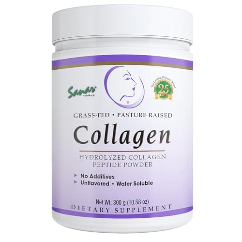 Sanar Naturals Collagen Peptides Powder - for Hair, Nail, Skin, Joint, and Bone Health - Hydrolyzed Collagen for Women & Men, Easy to Mix Collagen Protein Supplement, Unflavored, 10.58 oz