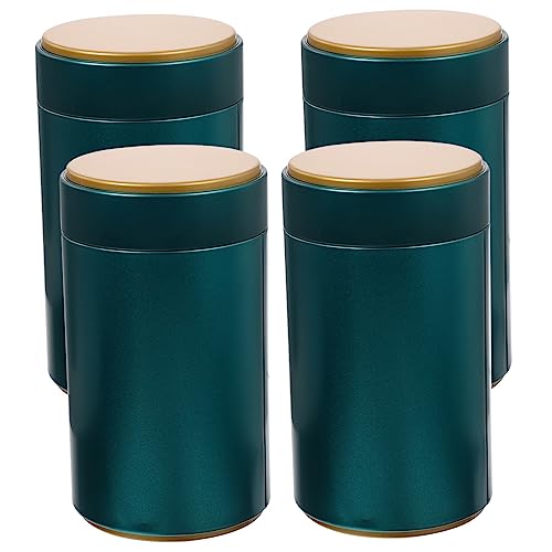 OWOHYG 4 Piezas de Tarro de Regalo de Metal, Lata de Especias, latas de té herméticas, recipientes para té, frascos con Tapas, Recipiente para Dulces, Lata, Tarro de Caramelos,