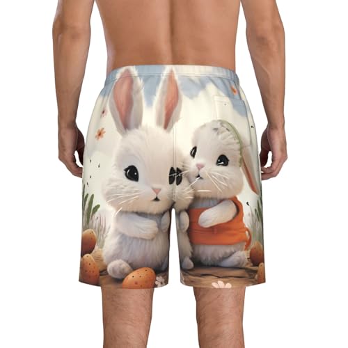 Men's Swim Trunks Bunny Hug Quick Dry Board Shorts Mens Bathing Suit Beach Swimwear with Pockets3