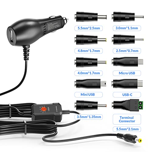 34W Car Charger Adapter With 5V 2A Usb Port, 3V 4.5V 5V 6V 7.5V 9V 12V 2A Auto Cigarette Lighter Male Plug Truck Power Supply Adapter Cable For Car Appliances, Speaker, Seat Cushion And More #TOP1