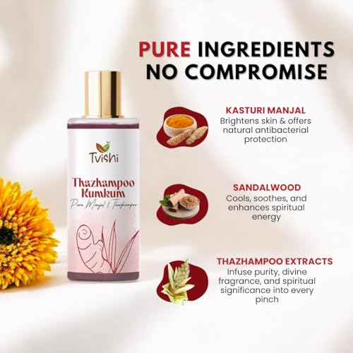 Image of Organic Thazampoo Kumkum - Maroon Kumkum Powder 50g for Pooja & Bindi | Natural Sindoor for Women - Pack of 5