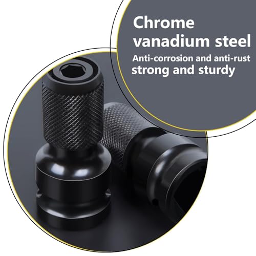 4 x Schlagschrauber Bit Adapter, 1/2 auf 1/4 Zoll Bit Adapter, Elektroschrauber-Adapter Schlagschrauber Adapter, Bithalter Schlagschrauber für Schlagratschenschlüssel