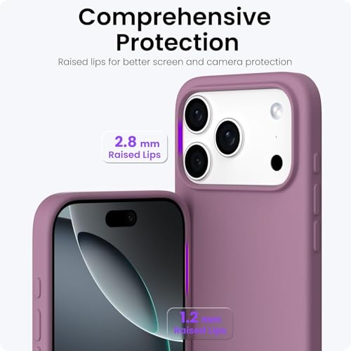 Image of Back Cover Compatible with iPhone 17 Pro Max Case Liquid Silicone Full Protection Shock Proof Back Cover for iPhone 17 Pro Max (Lilac)