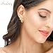 Fcebsty 14K Gold Hoop Earrings Set for Women Men - Small CZ Cartilage Helix Huggie Hoops Pack 8mm 10mm 12mm 14mm