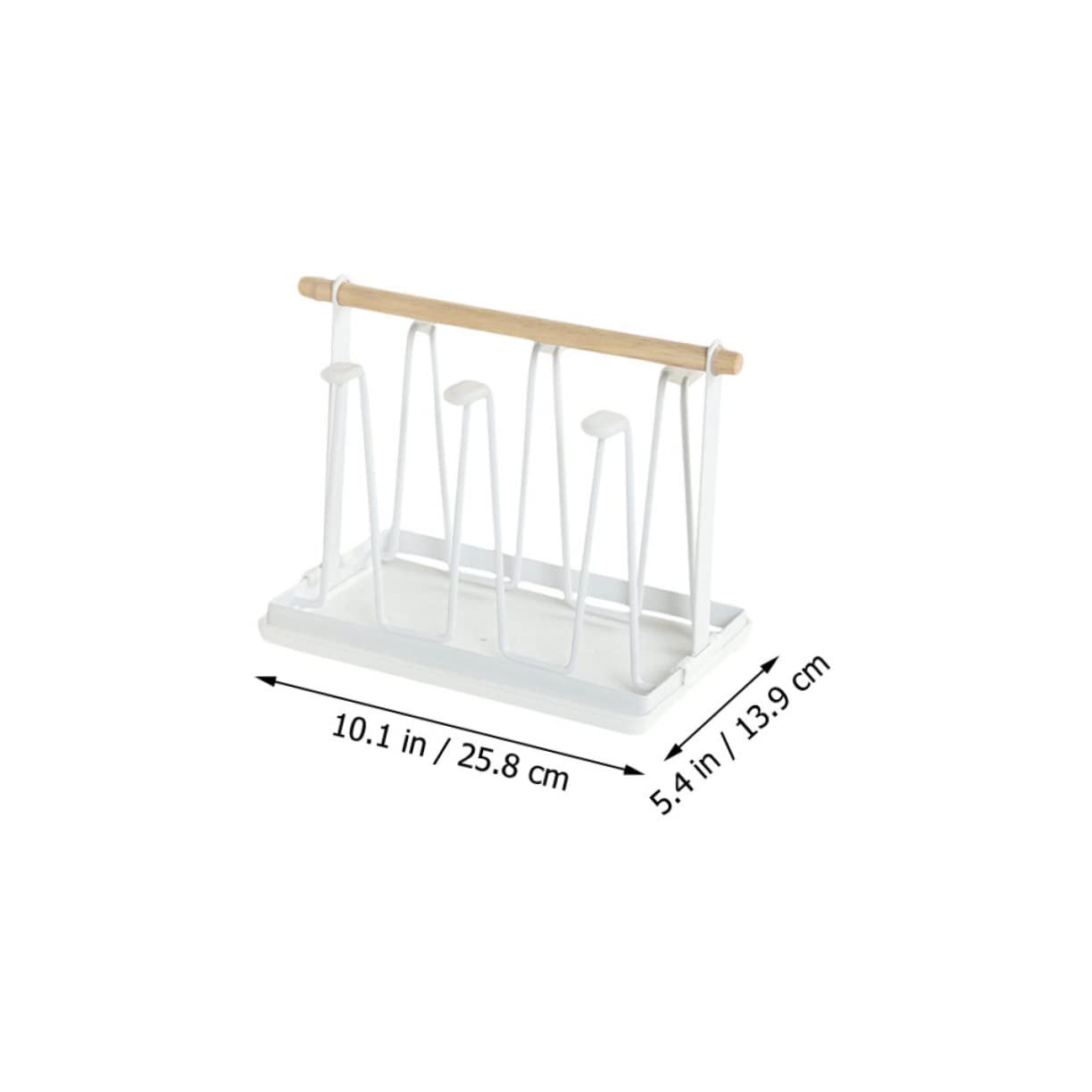 WOONEKY 1Pc Kitchen Draining Rack Cup Storage Stand with Tray for Organized Glassware for Home and Kitchen Use Space Saving Design Elegant White