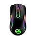memzuoix Gaming Maus mit Kabel und LED-Lichtern – 12.800 DPI einstellbar, 6 Tasten, 12 RGB-Modi, Ergonomisches Rutschfestes Scrollrad – Kompatibel mit Windows/Mac