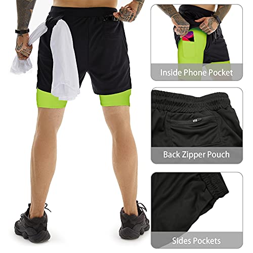 Image of OEBLD Mens Athletic Shorts 2-in-1 Gym Workout Running 7'' Shorts with Towel Loop