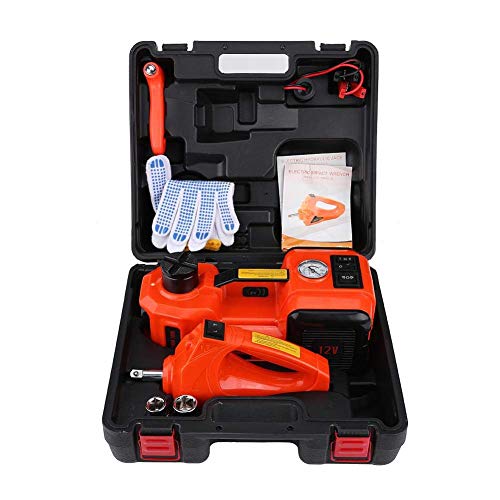 Samnuerly Gato de Carro hidráulico eléctrico de 5T, Gato de Coche eléctrico líquido, Kit de Herramientas de reparación de automóviles para reparación de vehículos y reemplazo de neumáticos 15-450m