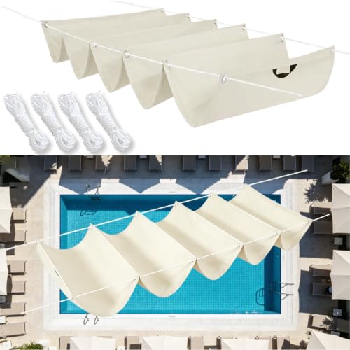 Voile d'ombrage carrée 180x930 cm blanc rétractable avec œillets