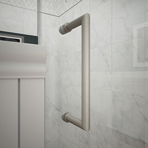 DreamLine Mirage-X 56-60 in. W x 58 in. H Frameless Sliding Tub Door in Brushed Nickel; Right Wall Installation, SHDR-1960580R-04