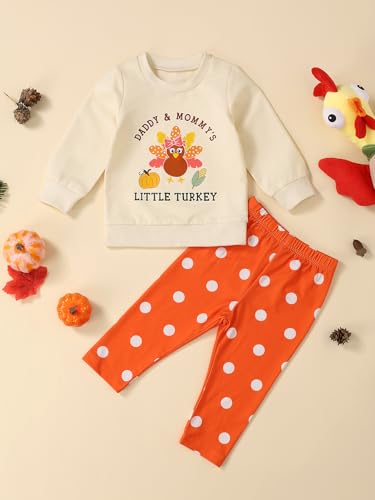 Toddler Baby Girl thanksgiving Outfit Turkey Long Sleeve Sweatshirt Pants headband Toddler Girl Thanksgiving Clothes2