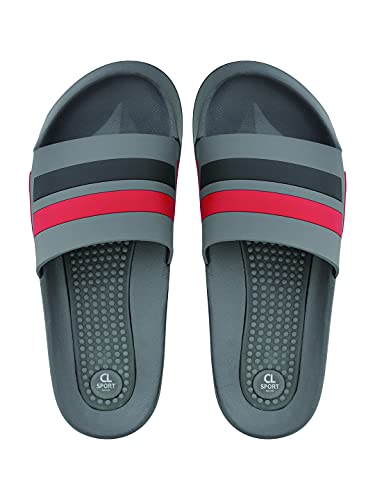 Image of mens Cl-f-m-202 grey /Red /Black Slipper