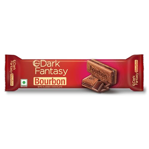 Image of Sunfeast Dark Fantasy Bourbon, Classic Biscuit Made With Real Chocolate, 150g