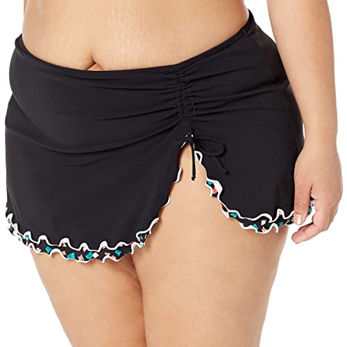 Jupette de maillot grande taille noire sculptante pour masquer les hanches
