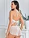 Avidlove Sexy Pajama Set for Women Floral Lace Lingerie Set Sheer Sleepwear See Through Cami Shorts 2 Piece White Medium