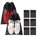 8 Pack Portable Shoe Bags for Travel Large Shoes Pouch Storage Organizer Clear Window with Drawstring for Men and Women Black