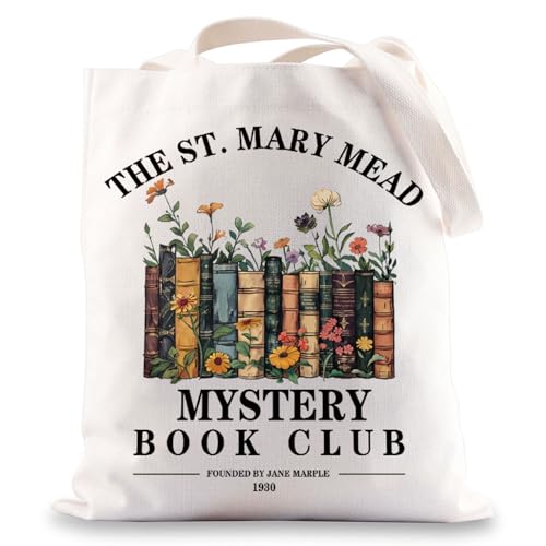 St Mary Mead Tote Bag Miss Marple Gift The St. Mary Mead Mystery Book Club Gifts Jane Marple Umhängetasche, St. Mary UK, INCH