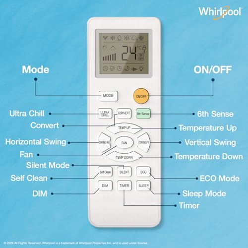 Image of Whirlpool 1.5 Ton 3 Star, New star rated, Magicool Inverter Split AC (MAGICOOL 15T 3S INV CNV S6K2PP0, Copper, Convertible 4-in-1 Cooling Mode, HD Filter White)