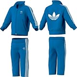 Material: 100% Polyester adidas Originals Firebird TS Kids Freizeitanzug Sportanzug blau/weiß, Größe:68