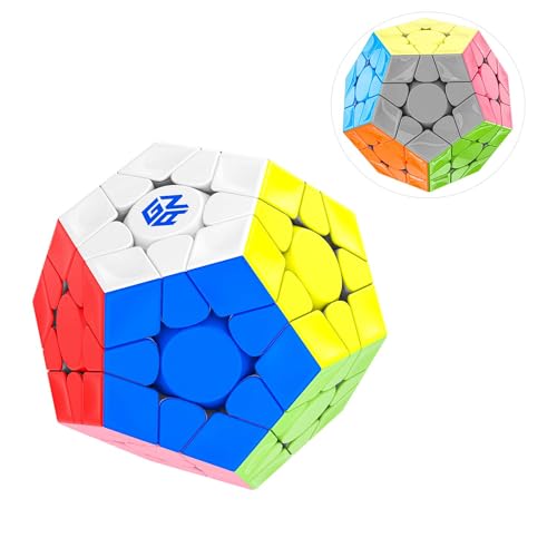 GAN Zauberwürfel Megaminx M 3x3, Speed Cube Dodekaeder Stickerless mit 120 Magneten/ 12-Achsen IPG/GES V3 / 113g Leichtes, Hochwertiger Magischer Würfel mit 12 Seiten, Geschenk für Erwachsene Kinder