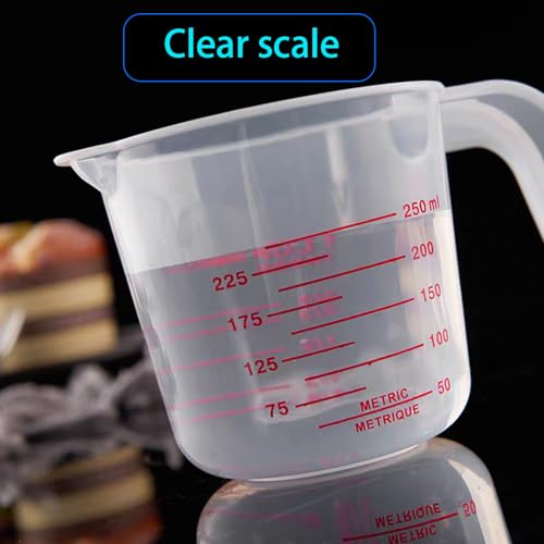 Juego de 6 vasos medidores plásticos resistentes miniatura 6