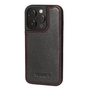 TORRO Case Compatibel met iPhone 15 Pro – Premium lederen hoes – Zwart