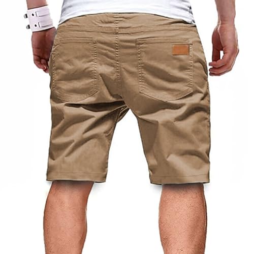 Shorts cargo para hombre con cintura elástica y cordón miniatura 3