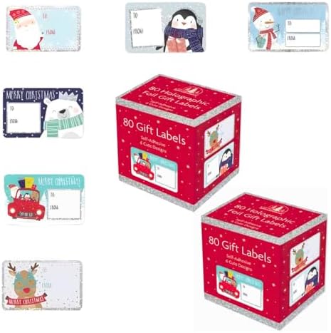 Buy Christmas Foil Sticker Gift Cardsc 20 Pack